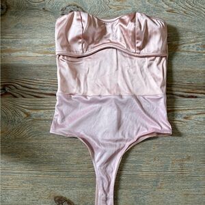Pink Strapless Bodysuit